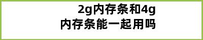 2g内存条和4g内存条能一起用吗