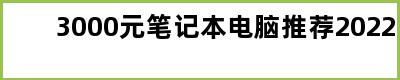 3000元笔记本电脑推荐2022