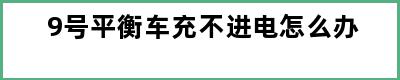 9号平衡车充不进电怎么办