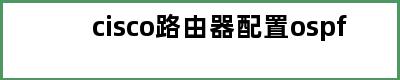 cisco路由器配置ospf