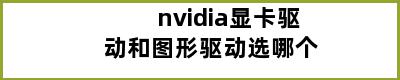 nvidia显卡驱动和图形驱动选哪个