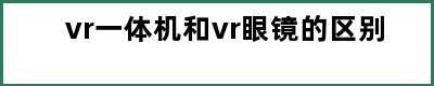 vr一体机和vr眼镜的区别