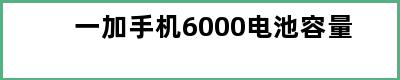 一加手机6000电池容量