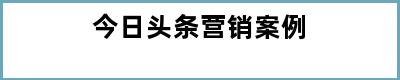 今日头条营销案例