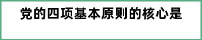 党的四项基本原则的核心是