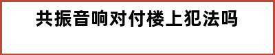 共振音响对付楼上犯法吗