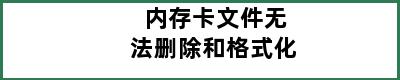 内存卡文件无法删除和格式化