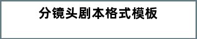 分镜头剧本格式模板