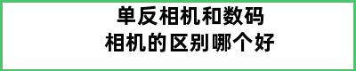 单反相机和数码相机的区别哪个好