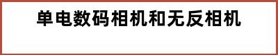 单电数码相机和无反相机