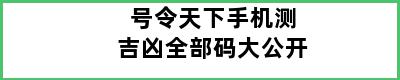 号令天下手机测吉凶全部码大公开