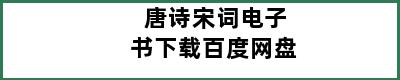 唐诗宋词电子书下载百度网盘