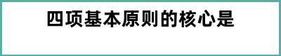 四项基本原则的核心是