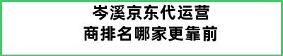 岑溪京东代运营商排名哪家更靠前