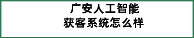 广安人工智能获客系统怎么样