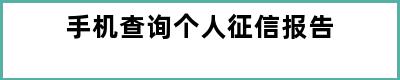 手机查询个人征信报告