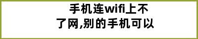 手机连wifi上不了网,别的手机可以