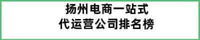 扬州电商一站式代运营公司排名榜