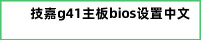 技嘉g41主板bios设置中文