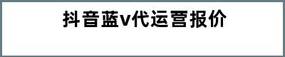 抖音蓝v代运营报价