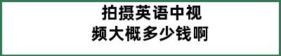 拍摄英语中视频大概多少钱啊