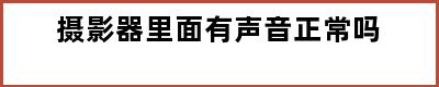 摄影器里面有声音正常吗