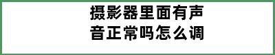 摄影器里面有声音正常吗怎么调