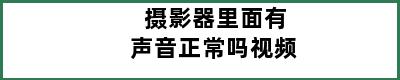 摄影器里面有声音正常吗视频