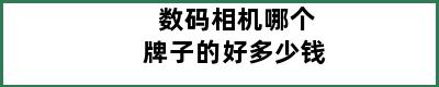 数码相机哪个牌子的好多少钱