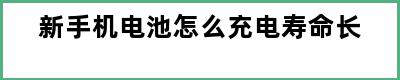 新手机电池怎么充电寿命长