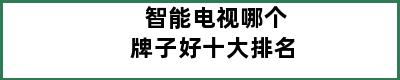 智能电视哪个牌子好十大排名