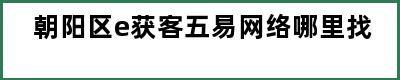 朝阳区e获客五易网络哪里找