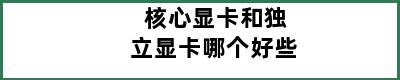 核心显卡和独立显卡哪个好些