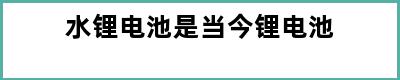 水锂电池是当今锂电池