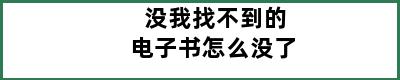 没我找不到的电子书怎么没了