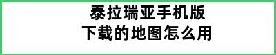 泰拉瑞亚手机版下载的地图怎么用