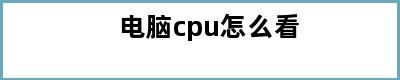 电脑cpu怎么看