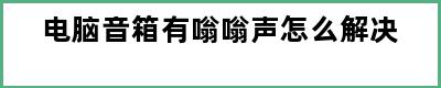 电脑音箱有嗡嗡声怎么解决