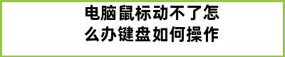 电脑鼠标动不了怎么办键盘如何操作