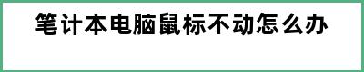 笔计本电脑鼠标不动怎么办