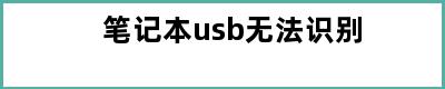 笔记本usb无法识别