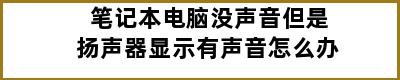 笔记本电脑没声音但是扬声器显示有声音怎么办