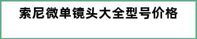 索尼微单镜头大全型号价格