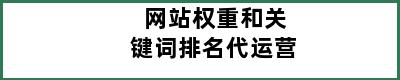 网站权重和关键词排名代运营