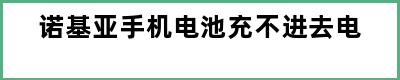 诺基亚手机电池充不进去电