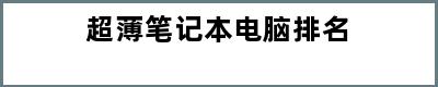 超薄笔记本电脑排名