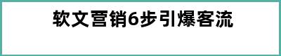 软文营销6步引爆客流