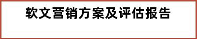 软文营销方案及评估报告