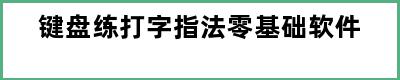 键盘练打字指法零基础软件