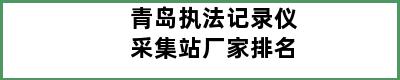 青岛执法记录仪采集站厂家排名